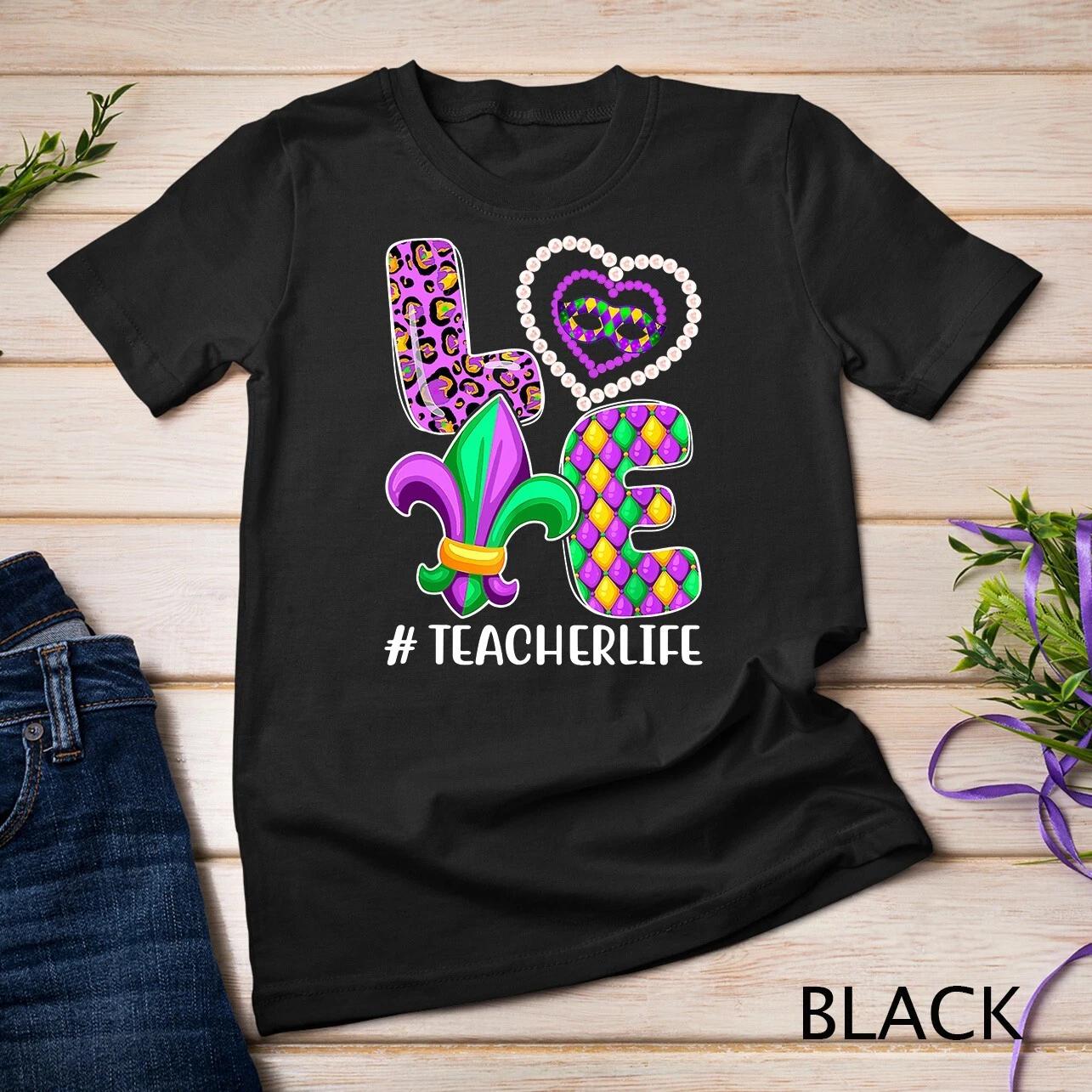 Funny Teacher Mardi Gras Family Matching Outfit T-Shirt Unisex T-shirt 1 2XL
