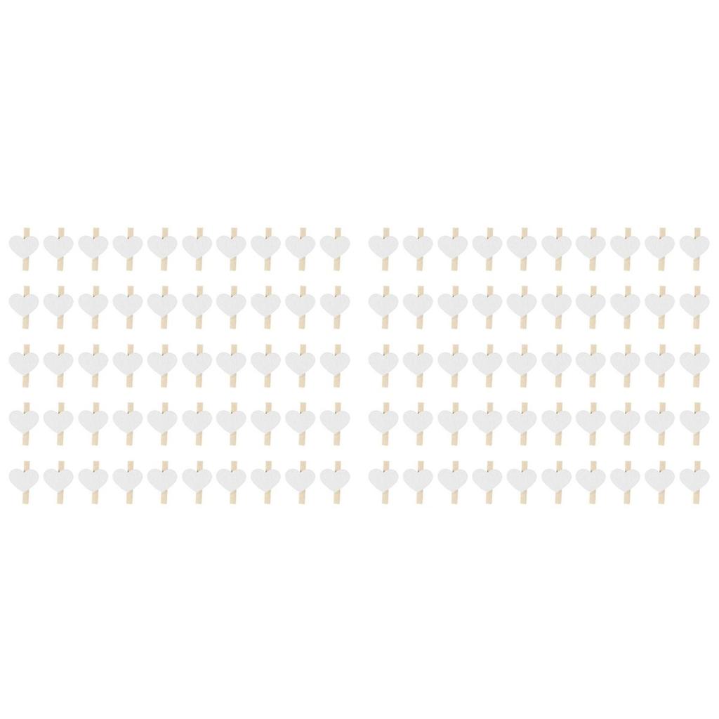 100X C Heart Love Wooden Clothes Photo Paper Peg Pin Mini Clothespin Postcard Clips Home Wedding Decoration Stationery