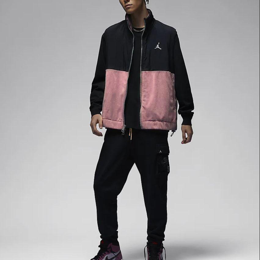 Jordan Essentials Spliced Stand Collar Zip-Up Casual Vest Men Vest Black FD8629-011