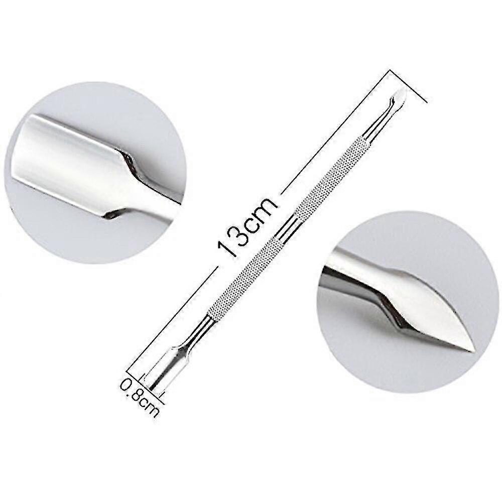 Cuticle Pusher Set Double End Steel Manicure Pedicure Kit Nail Art Remover Tools|cuticle Pushers