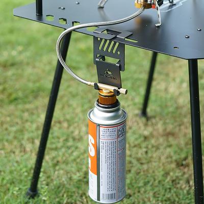 Neuer Outdoor-Kanister-Hängehaken Metall Butangasflaschenhalter-Clip Tragbarer Tankhängehaken Campingzubehör Outdoor-Werkzeug
