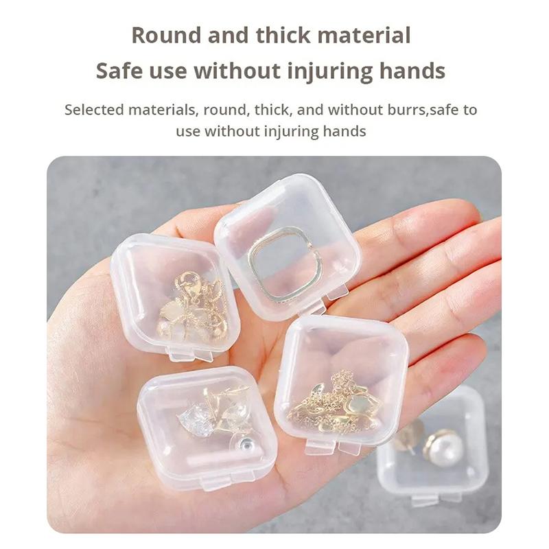40 Stück/Set Mini Klare Plastik Aufbewahrungsbox Schmuck Aufbewahrungskoffer Transparent Aufbewahrungsorganizer Multifunktional Tragbare Aufbewahrung