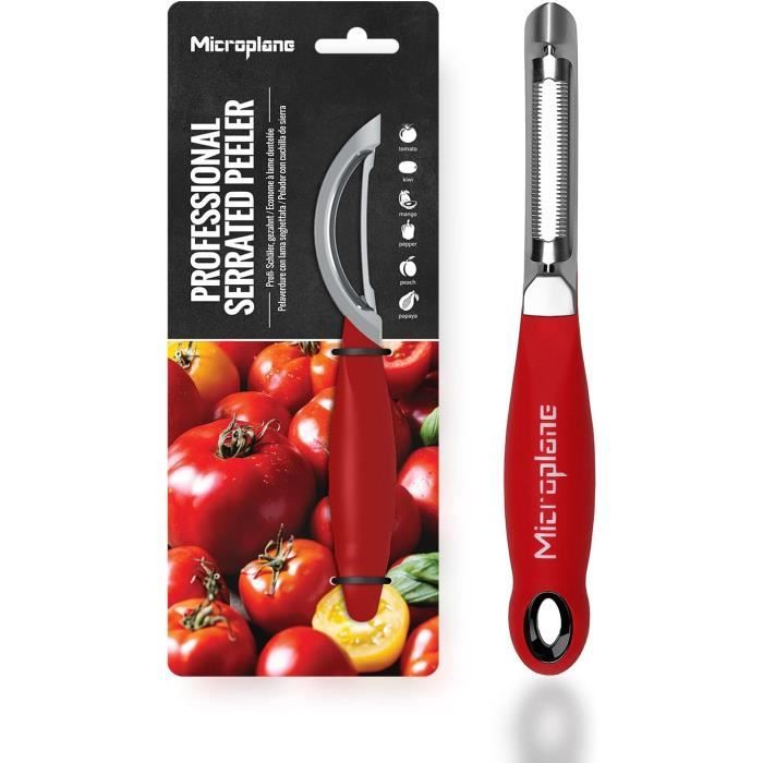 Éplucheur À Légumes - Microplane - Double Denté - Acier Inoxydable - Ergonomique - 19L X 2.5L Cm