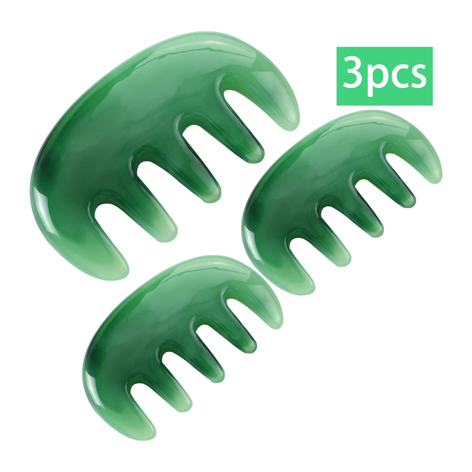 

3 шт., пятизубчатый массажер для головы, расческа для массажа кожи головы для женщин и мужчин, унисекс, терапия Гуаша, расслабляющий уход за волосами, инструмент для ежедневного использования One Size