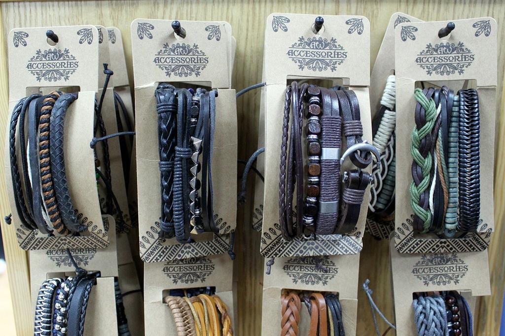 Mens Bracelet Sets – Metal & Leather (asst)