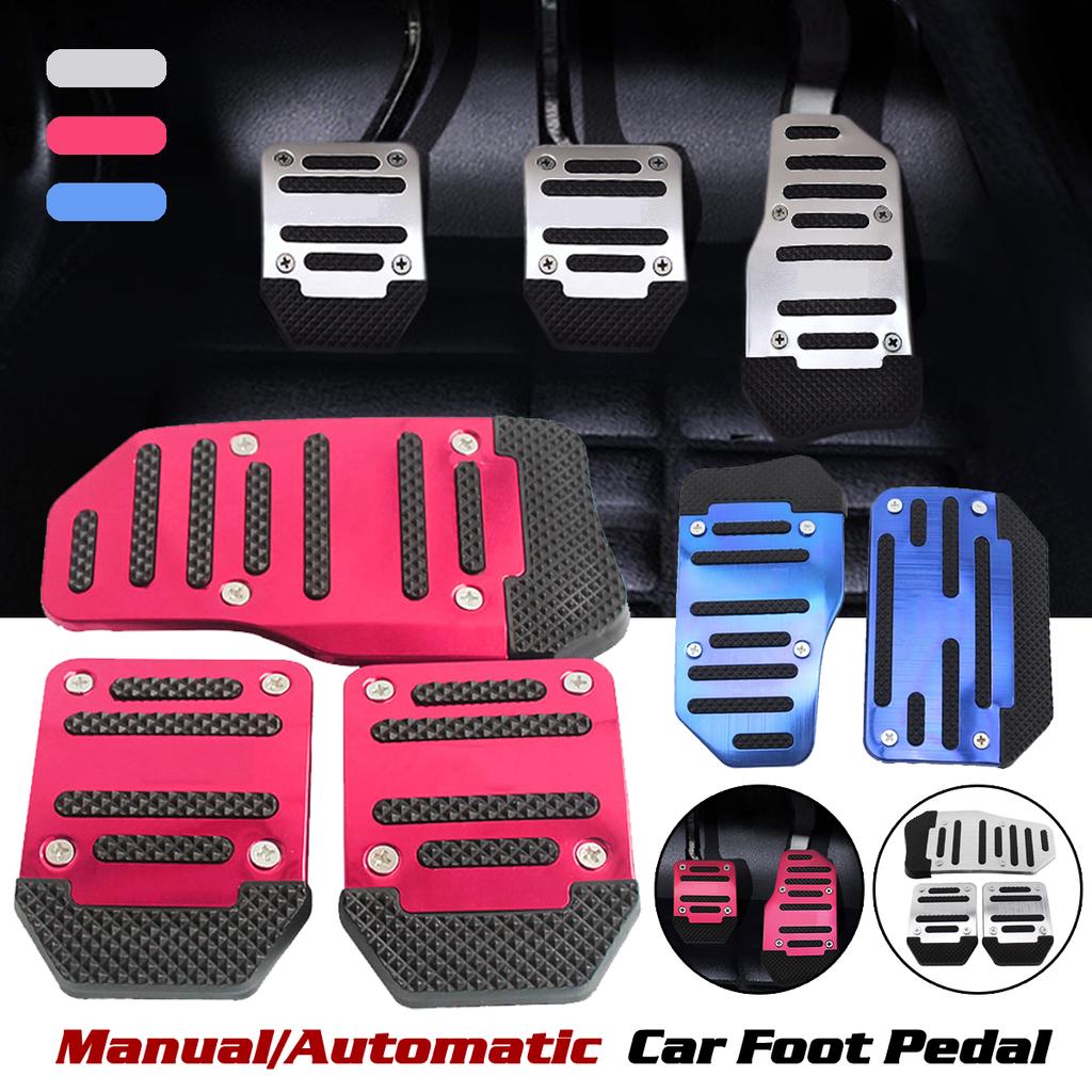 3pcs Aluminium Manual Car Throttle Brake Clutch Pedal Pad Footrests Cover Set 3pcs Aluminium Manual Car Throttle Brake Clutch Pedal Pad Footrests Cover Set