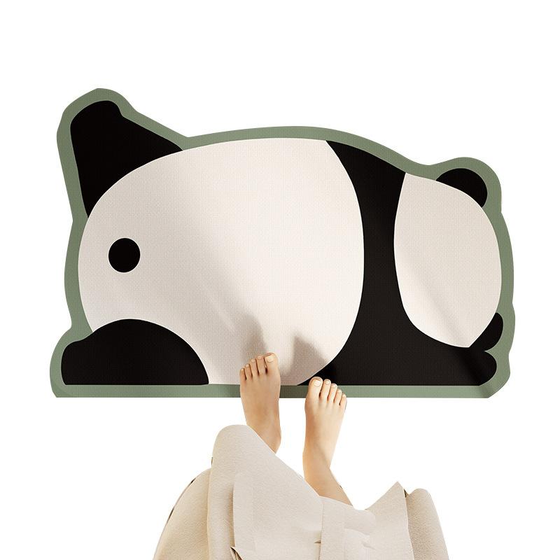 Cartoon Panda Bathroom Bathroom Absorbent Diatom Mud Floor Mat Cute Pad Anti-Slip Carpet Mat
