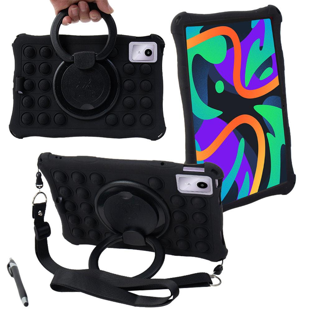 

Вращающийся на 360 градусов мягкий силиконовый чехол для Lenovo Tab M11 TB-330FU TB-331FC Xiaoxin Pad 2025 11 дюймов Детский чехол-подставка Xiaoxin Pad 2024 чёрный