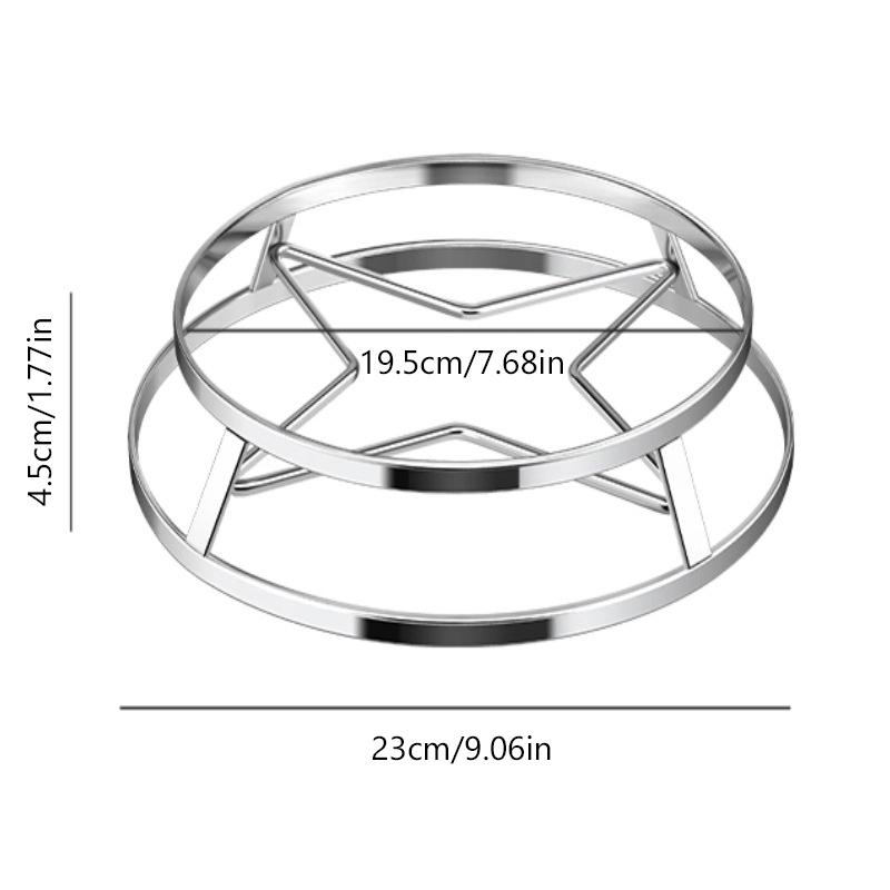 

Стойка для кастрюль из нержавеющей стали, многофункциональная стойка для кастрюль, круглая утолщенная изолированная стойка для хранения, стойка для вока серебряный