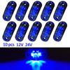 10Pcs Led Side Marker Lights 12v 24v Trailer Trucks Car Warning Lamp Clearance Signal Strobe Light Waterproof Oval Amber Lamp