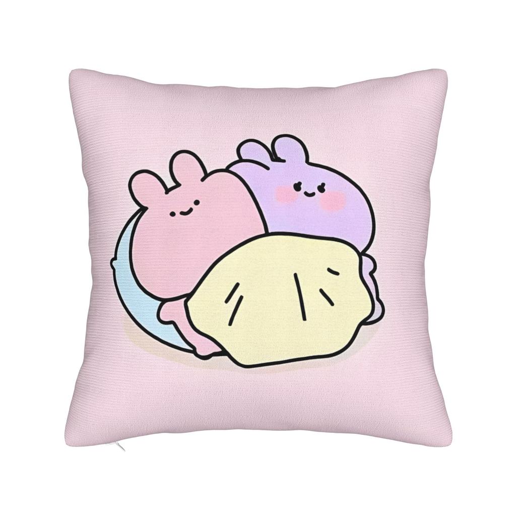 Rabbit Asamimichaan Cute Asamimi Square Pillow Case Polyester Decorative Pillow Fashion Pillowcase