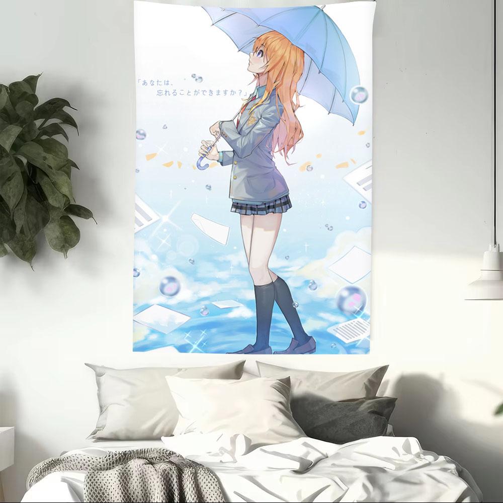 

Japanese Anime Your Lie in April Printed Tapestry Aesthetic Background Cloth for Bedroom Wall Decor 74x94cm(29x37in)