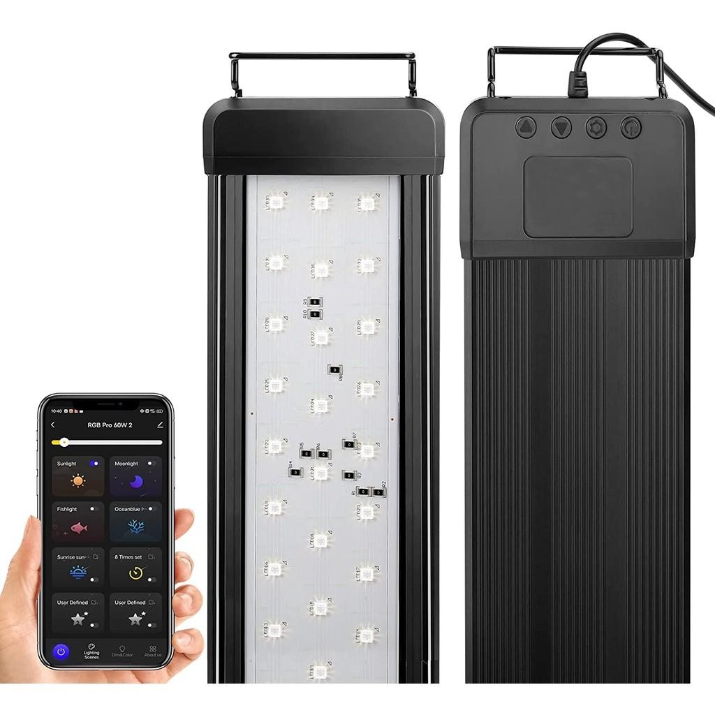 30-120CM Smart Aquarium Light Bluetooth App Control LED Light 24/7 Lighting Cycle Full Spectrum Fish Tank Light