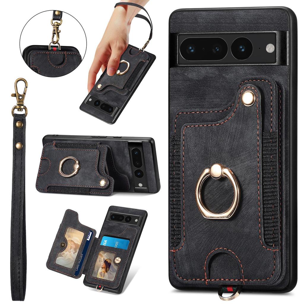 Universal Google Pixel 10 Pro Leather Flip Case with Card Slot & RFID Protection