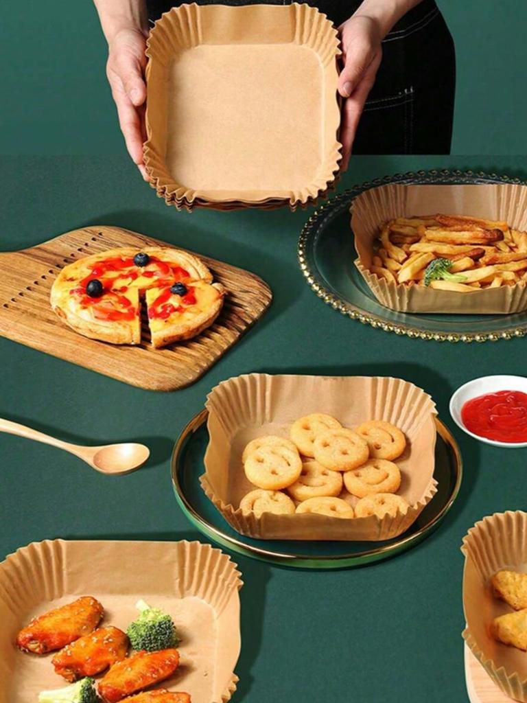 200Pcs Round Air Fryer Parchment Paper, Anti-Oil Paper For Baking, Bbq Outdoor Activities Kitchen Air Fryer Liners Air Fryer Paper Airfryer Air Frier