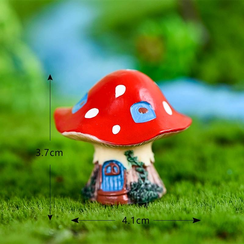 Mushroom House Micro Landscape Decoration Resin Crafts Cartoon House DIY Fantasy Fairy Tale Dreamy Decoration Accessories