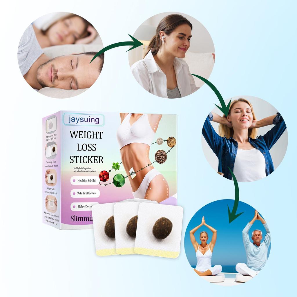 Jaysuing Weight Loss Sticker 30Pcs Slimming Patch Natural Herbal Detox Patches Healthy Mild Fat Burning Body Slim Patch