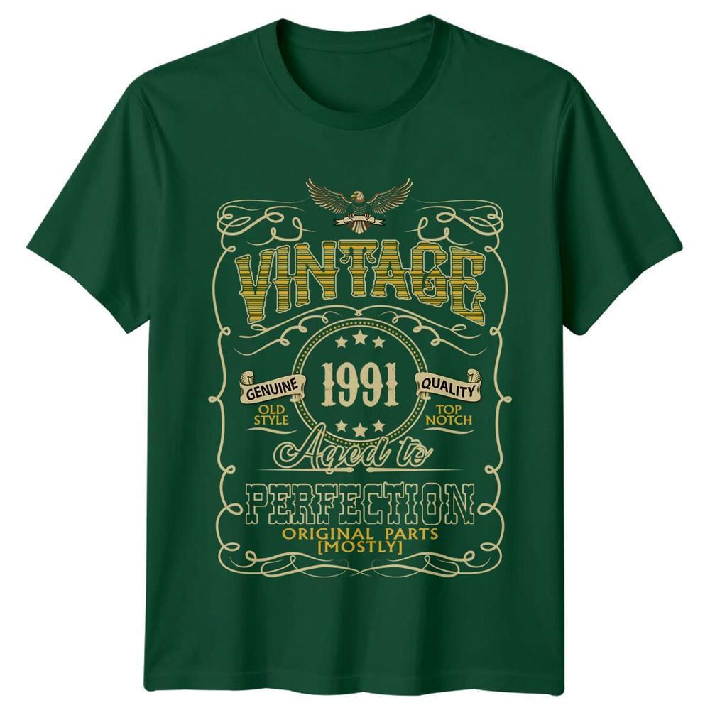 Vintage 1991 Unisexs T Shirt 35th Birthday Gift Aged To Perfection Tee S