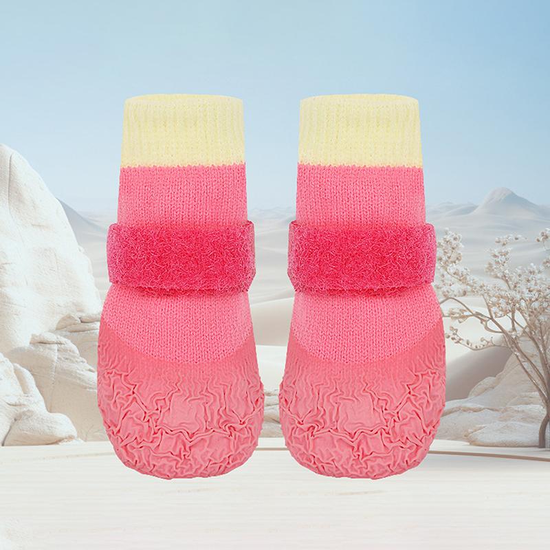 4Pcs/Set Anti-Dirty Adjustable Puppy Mesh Shoes Non-Slip Dog Shoes Wear Resistant Waterproof Dog Foot Cover Pet Supplies