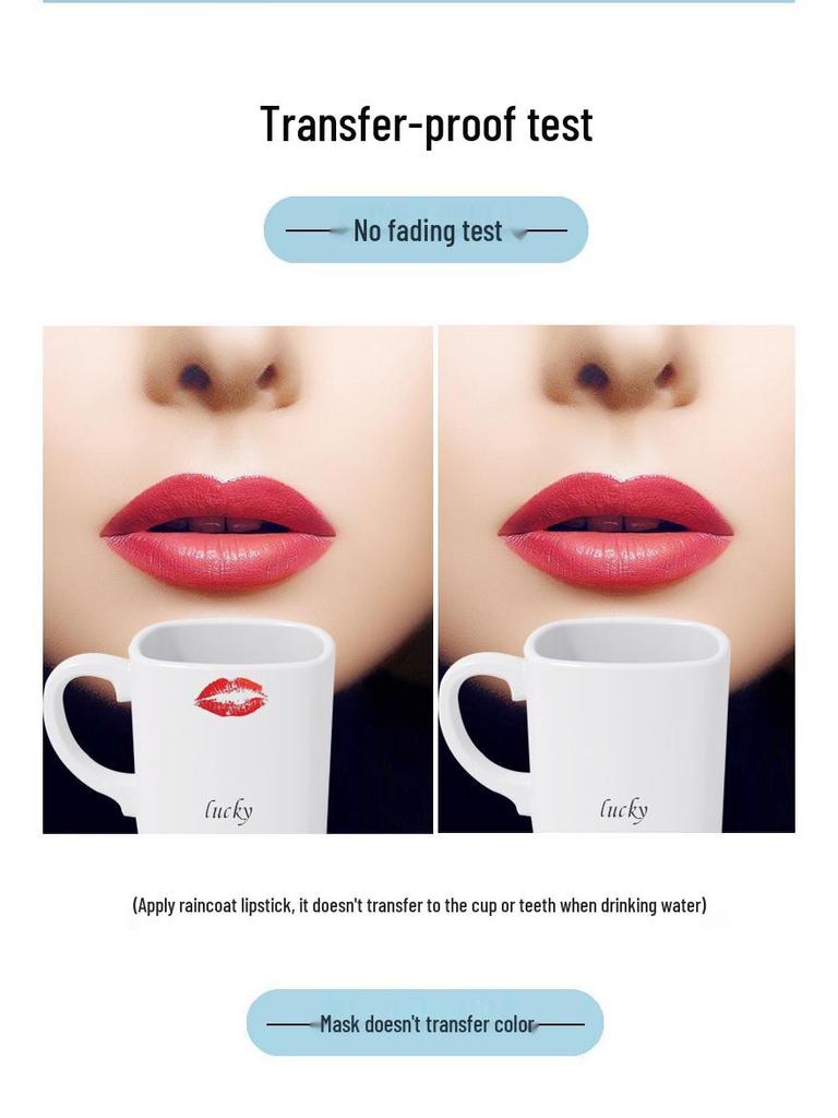 Cinnamon Milk Tea Non-Fading Waterproof Lipstick: Non-Stick, Bare Face Friendly, Instant Delivery