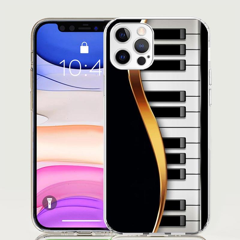 Music Piano Keyboard Phone Case for Apple iPhone 17 Air 16 15 Plus 14 + 13 Mini 12 11 Pro Max 7 8 SE 16Max Soft Shell Cover Coqu