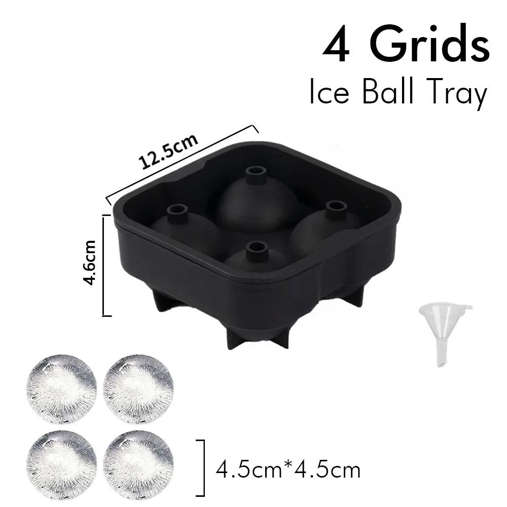 4/6/8 Grid Ice Cube Silicone Molds Ice Cube Maker Square Tray Mold Ice Ball Maker Ice Cube Tray with Lid for Whiskey Ice Mould
