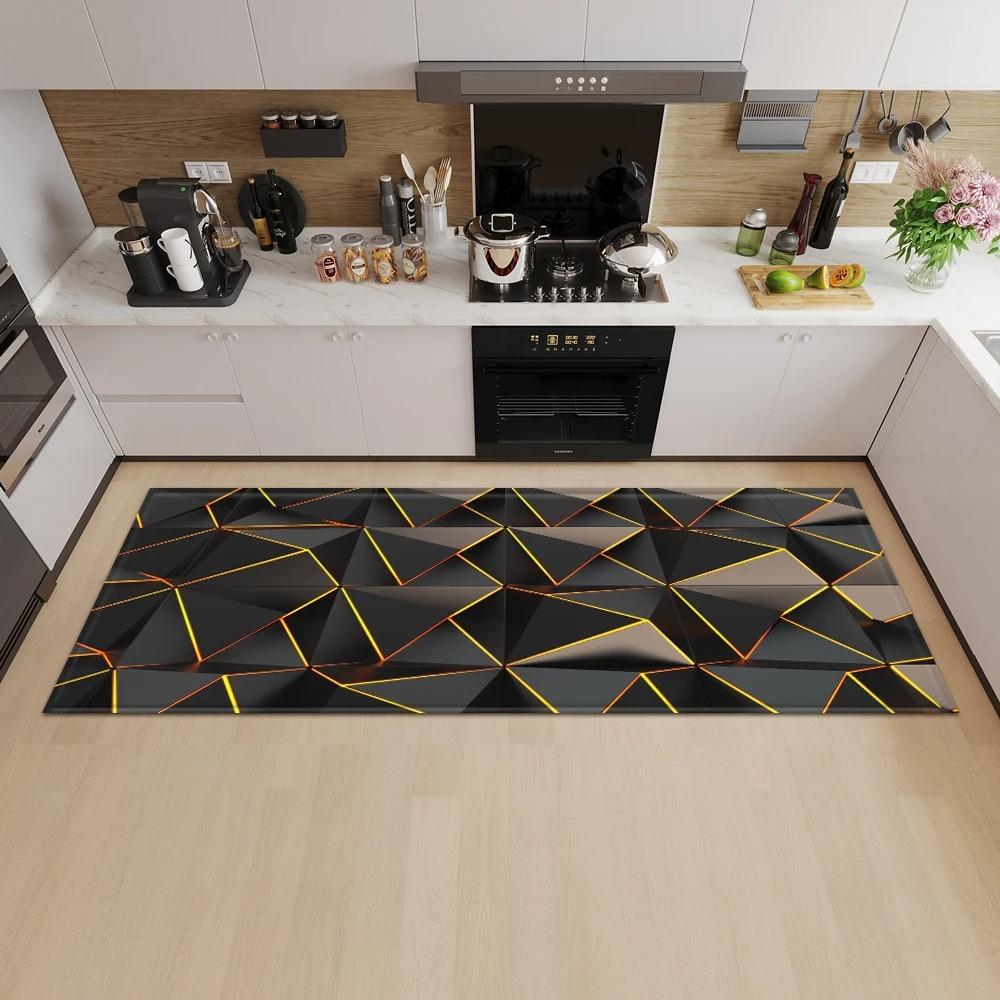 Geometric Square Pattern Home Kitchen Floor Mat Door Front Decoration Floor Mat
