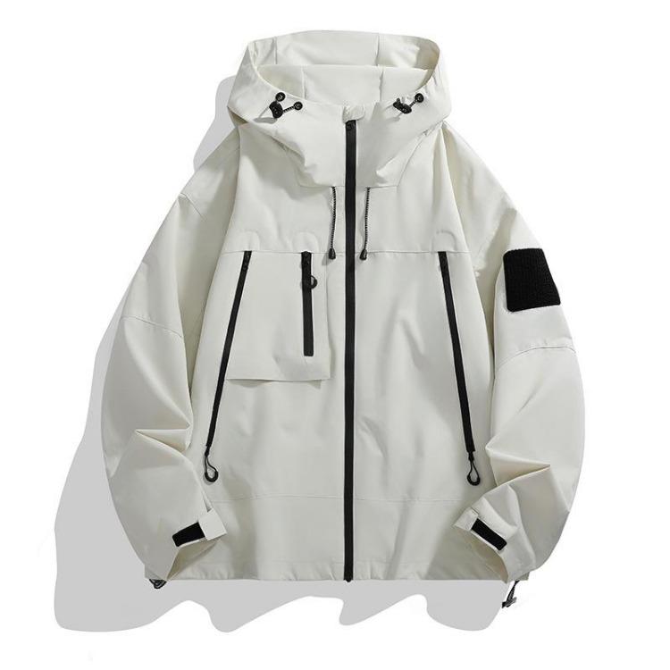 Men Windproof Waterproof Outdoor Jacket Hooded Mountain Assault Suit Couple Hiking Workwear S хаки