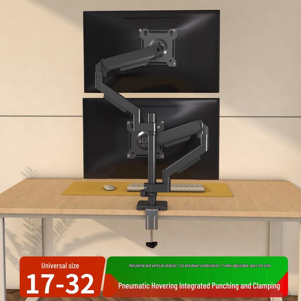 Adjustable Dual Screen Stand for 24/27 Inch Monitors, 360° Rotation