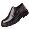 Velcro men's leather shoes spring British platform casual derby shoes men's formal marriage low-top Martin boots men