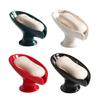 Decorative Ceramic Soap Holder Leaf Shape Design Quick Water Drainage Soap Dish Organizers Tray for Bathroom Decors