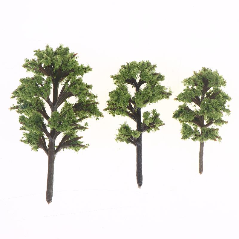 10Pcs Model Trees Ornaments Decoration Railroad Diorama Scenery Plastic Scale Scene For House Living Room Kitchen Decor