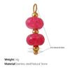 Beach Ocean Resort Diy Colored Natural Stone Love Pendant Accessories Gold Plated Jewelry Pendant