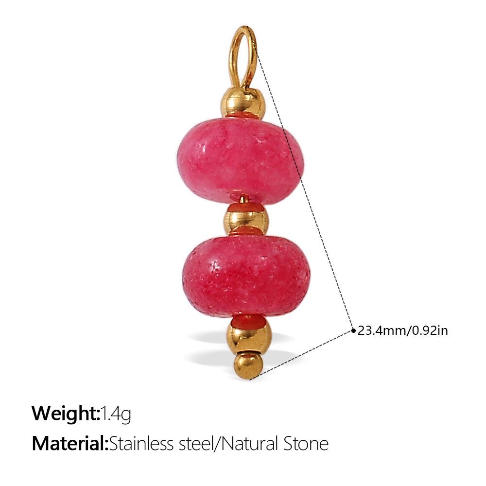 Beach Ocean Resort Diy Colored Natural Stone Love Pendant Accessories Gold Plated Jewelry Pendant