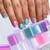 Mirror Glitter Decal Aurora Broken Glass Foils Nails Art Decoration Laser Cellophane Nail Foil Film