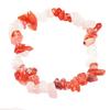 Elastic Bracelet with Carnelian and Pink Quartz Chips Beads - 50mm