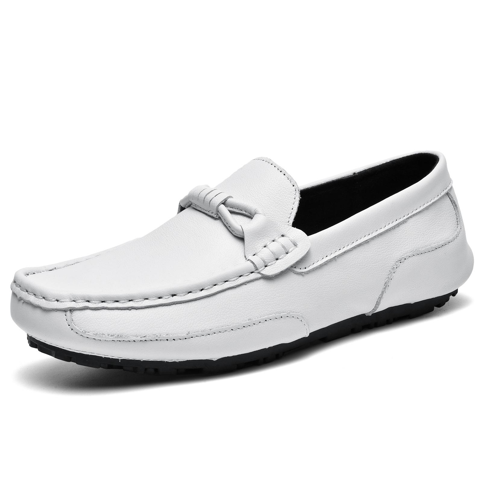 

Осень и зима Новые кожаные туфли с верхним слоем, ленивые туфли маленького размера, мужские повседневные кожаные туфли с мягкой поверхностью, туфли для вождения 44