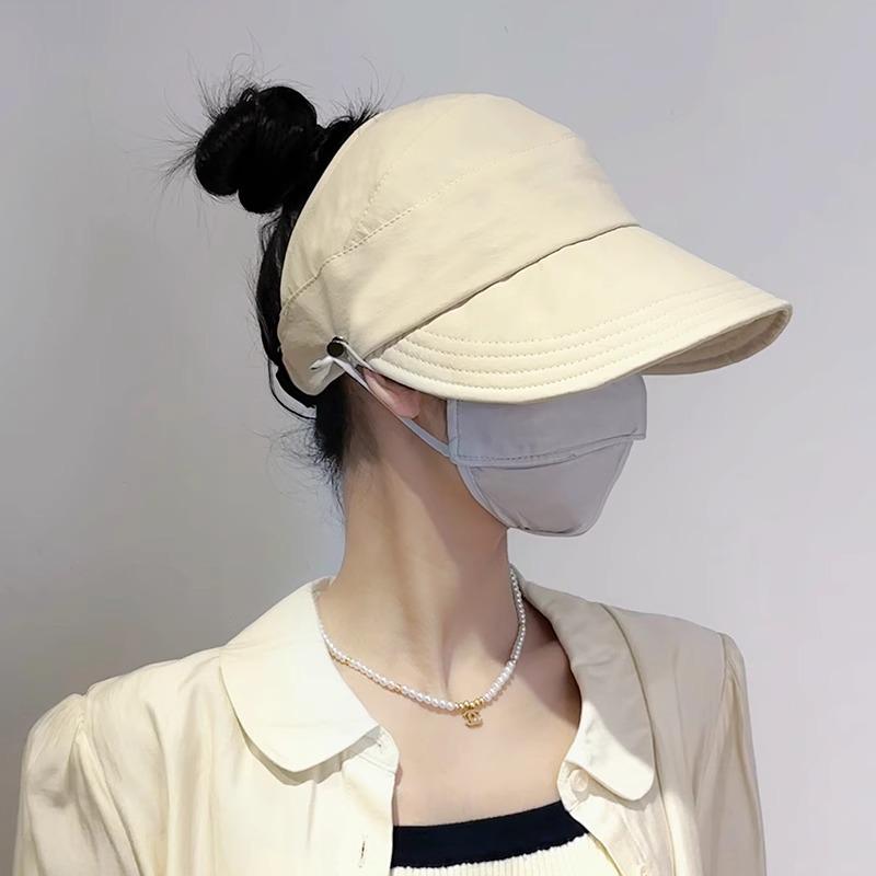 

Zhao Lusi Style Quick-Dry Sun Protection Ponytail Cap - Versatile Fisherman Hat for Summer One Size