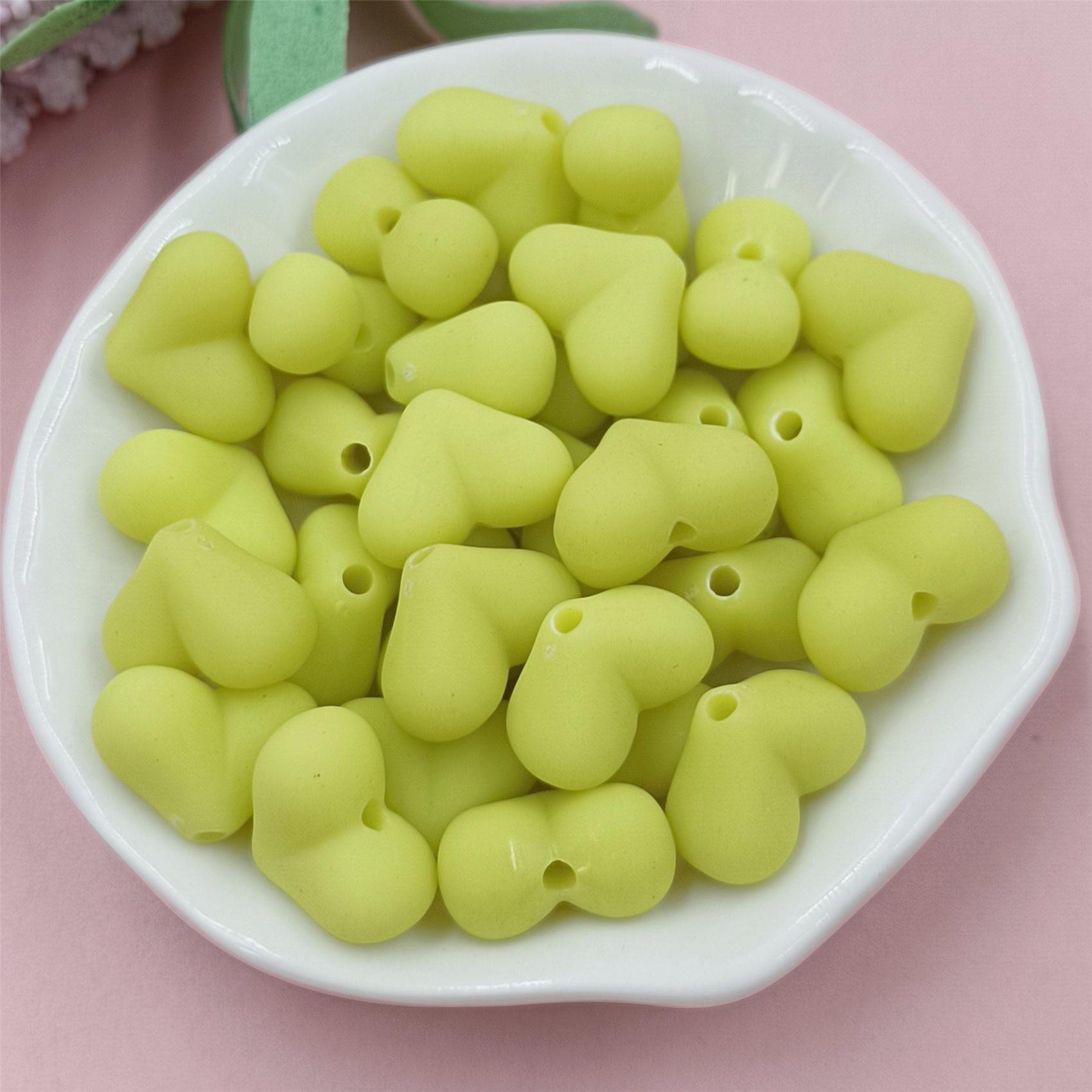 

Креативная цепочка для мобильного телефона, 9 цветов, материалы для изготовления, однотонные, аксессуары для ювелирных изделий своими руками, креативная мода, резина, 30 шт., 15x11 мм, бусины в форме сердца жёлтый