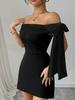 Damen-Neues Temperament-Stil Ein-Schulter-Kleid Damen Seitenband Taille Dünn Hüftrock