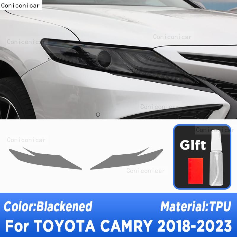 For TOYOTA CAMRY 2018- Car Headlight Tint Smoke Black Protective Film Vinyl Protection Transparent TPU Sticker Accessories