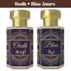 Oudh Attar and Blue Attar Combo – Rich Woody & Cool Aromatic Fragrance Oils | Alcohol-Free Unisex Roll-On Perfume Set | 2 X 6 Ml