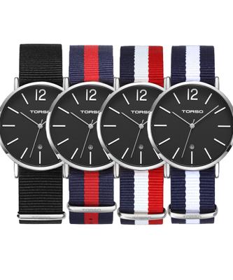 TORSO Doros Date Men's Nato Strap Watch T101M-SB-N