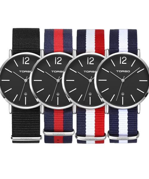 

[TORSO] TORSO Doros Date Men s Nato Strap Watch T101M-SB-N T101M-SB-N-NR