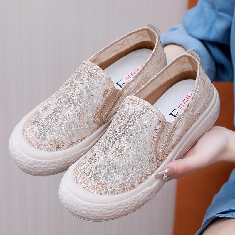 Women's Breathable Lace Mesh Slip-On Fisherman Shoes - Spring & Summer Trend