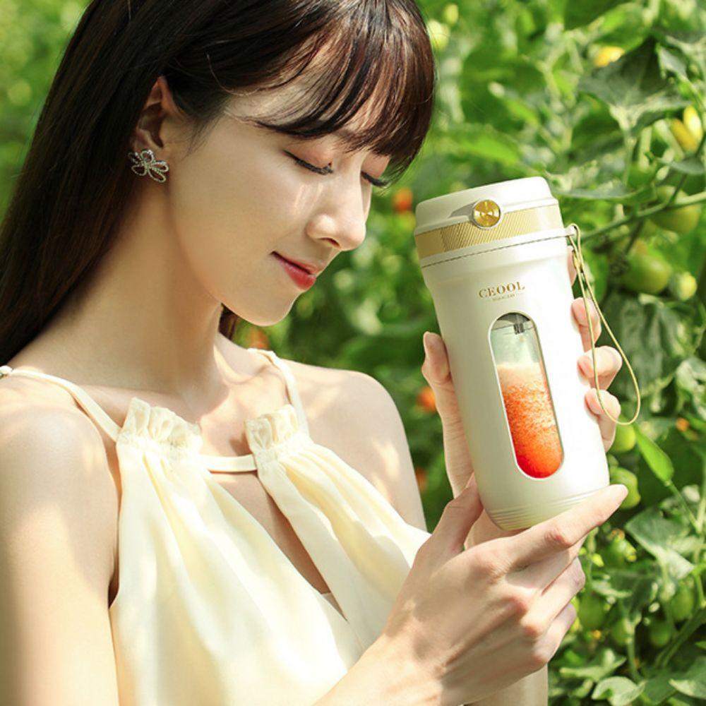 USB Rechargeable Electric Juicer Cup with Detachable Straw Ice Crusher Smoothie Maker Cup  Travel