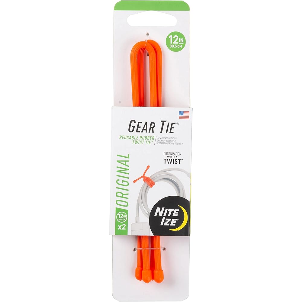 

Nite Ize Gear Tie 12 Inch Orange 2 Pack Flexible Twist Ties