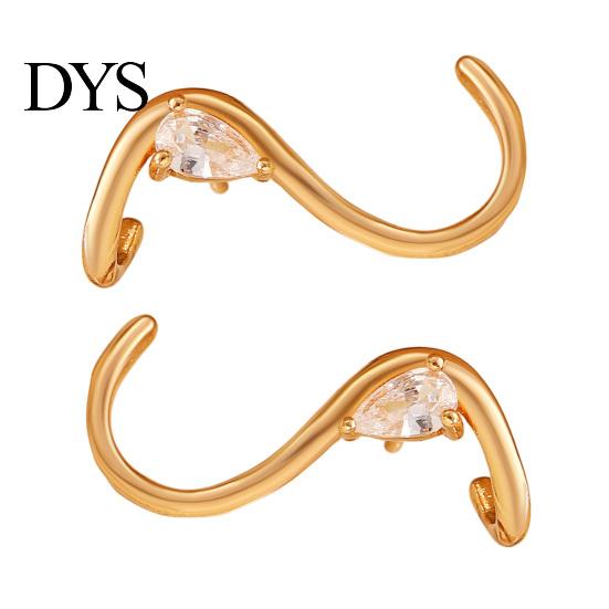 Statement Earrings for Women S-Shape Cubic Zirconia Stud Jewelry Lightweight Daily Wear Gift Her on Valentine's Day Birthday Party Stable Fit