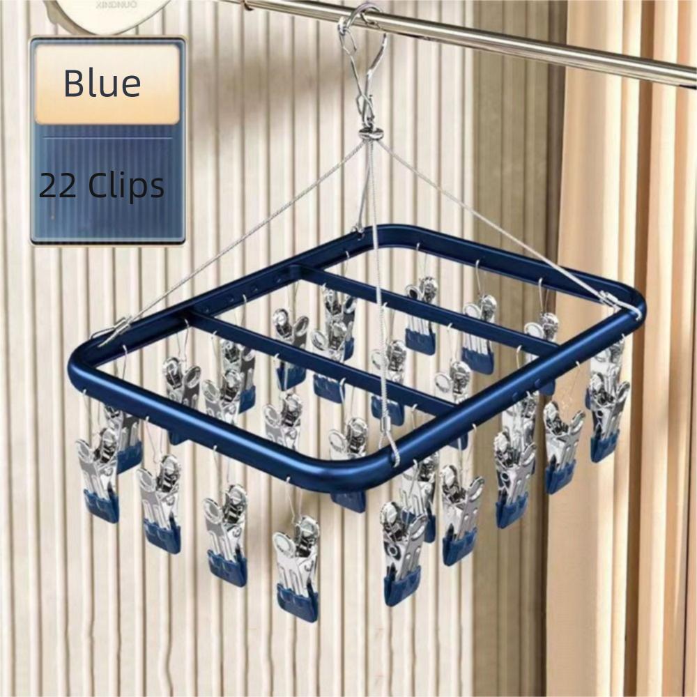 Aluminum Zinc Zinc Alloy Multi-Clip Drying Rack Windproof Towel Socks Hanger Clothes Drying Rack  Skirt