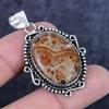 Natural Asteroid Jasper Gemstone 925 Sterling Silver Jewelry Pendant 1.97" ETC-14254